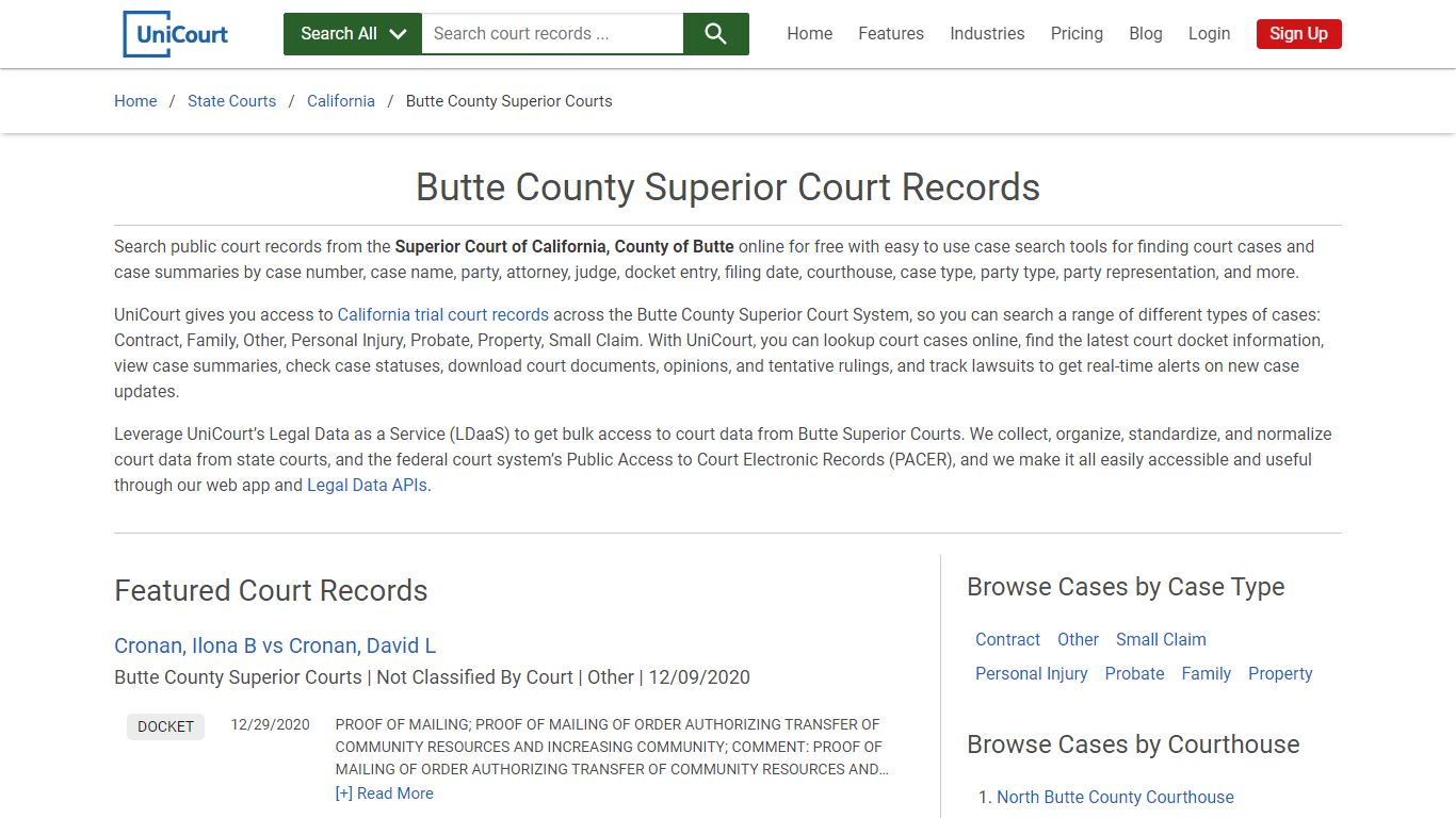 Butte County Superior Court Records | California | UniCourt