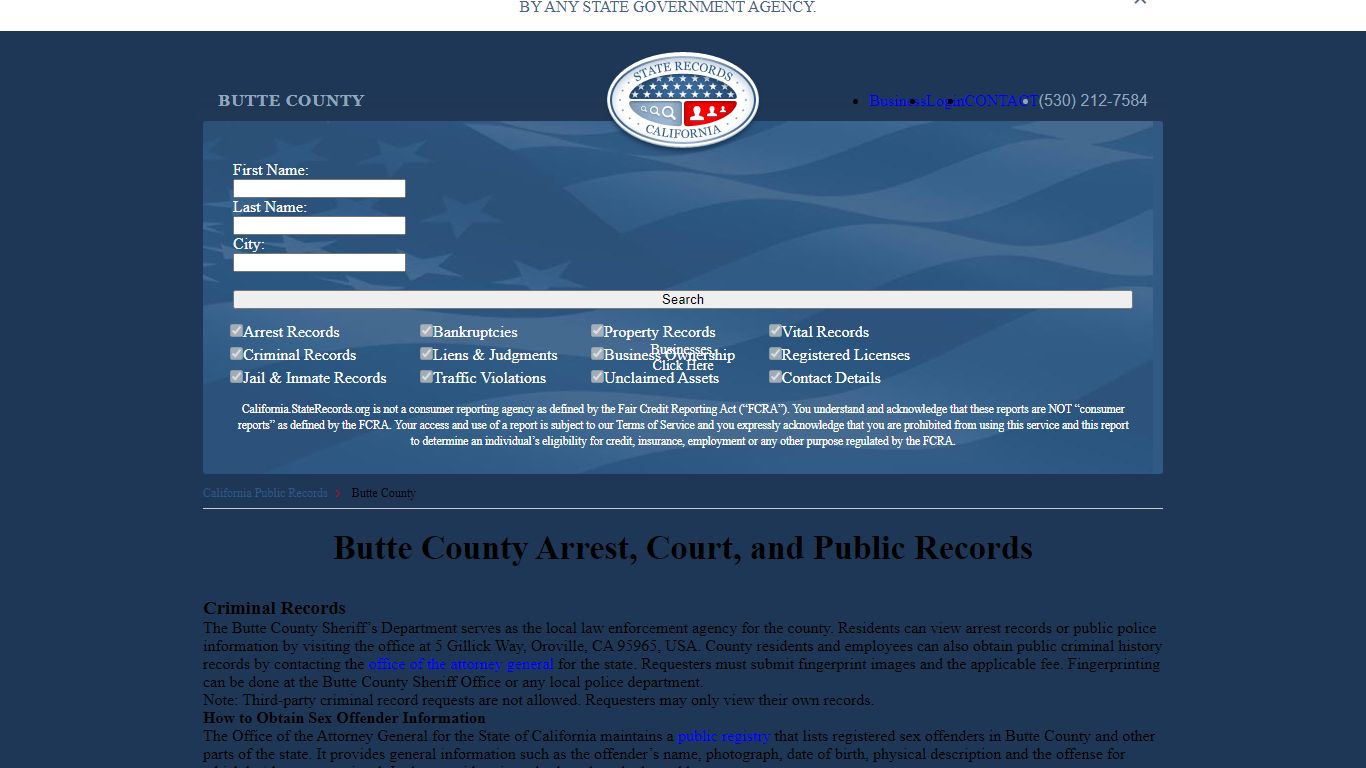 Butte County Arrest, Court, and Public Records