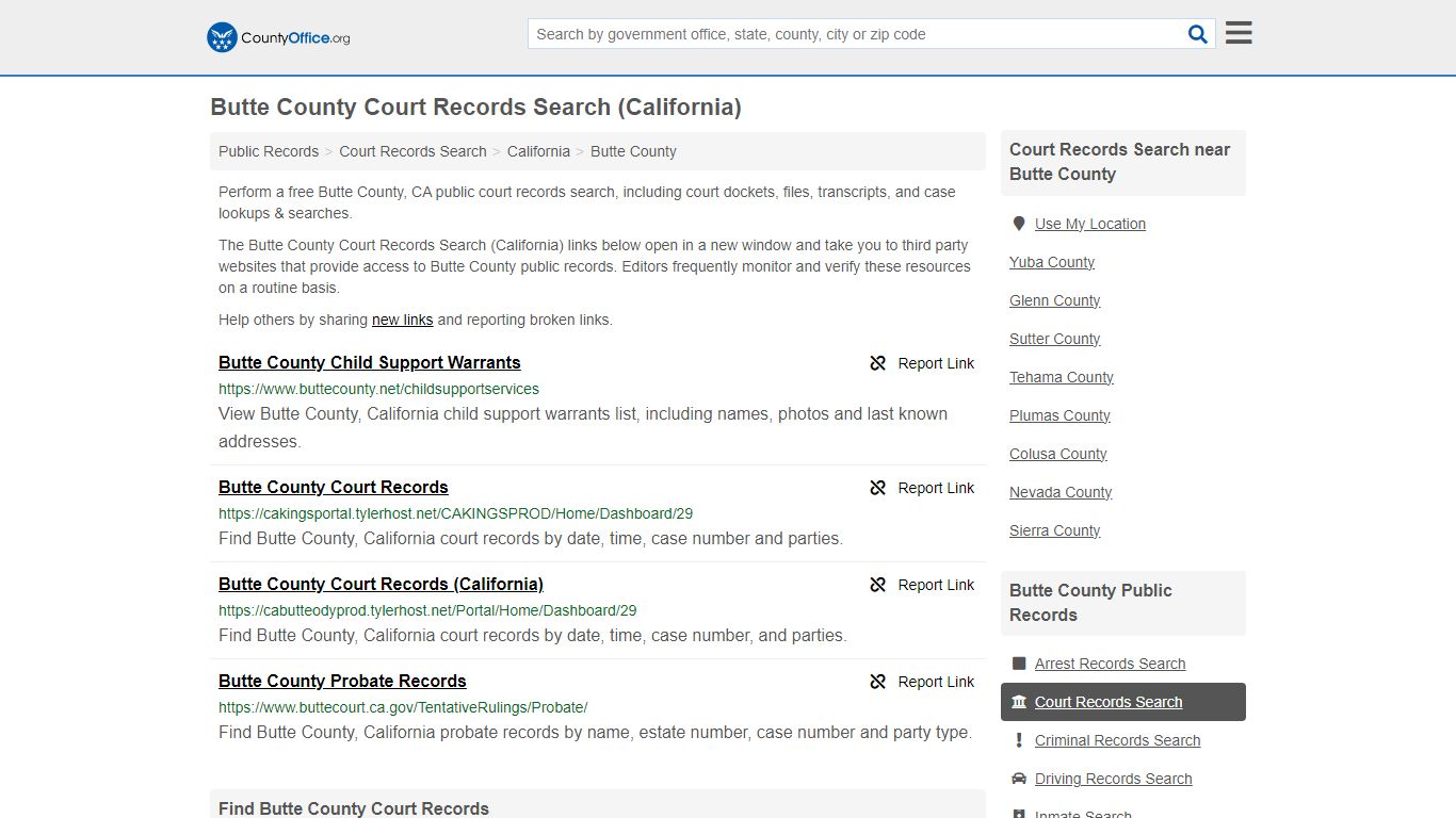 Butte County Court Records Search (California) - County Office