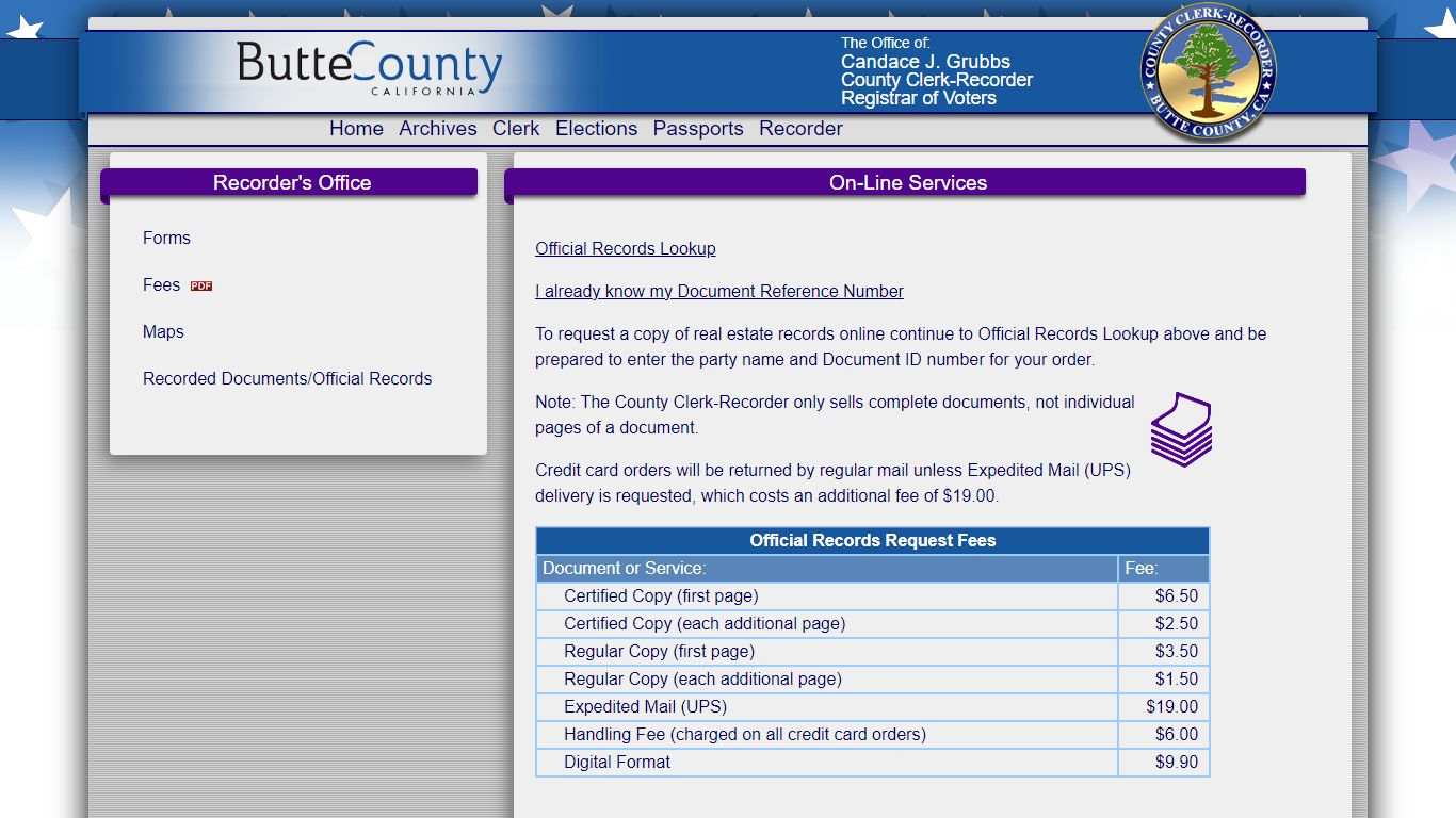 On-line Services - Butte County Recorder's Office